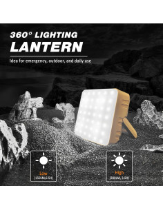 Linterna de Camping DIBMS 2 en 1 Recargable USB 300LM 4 Piezas 2