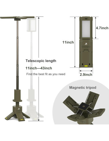 Lámpara de Camping DUSKTEC 2000LM Recargable IPX7 14000mAh