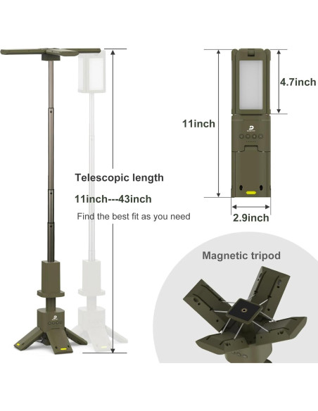 Lámpara de Camping DUSKTEC 2000LM Recargable IPX7 14000mAh