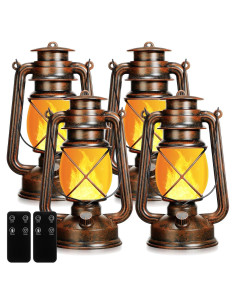 Lámpara LED Vintage Retisee a Batería 4 Pcs con Control Remoto