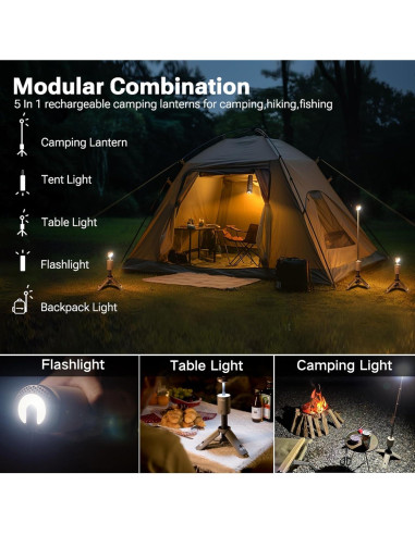 Lámpara de Camping Telescópica Outask Verde Militar 12000mAh