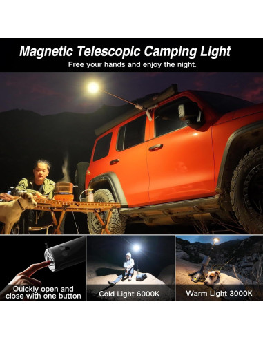 Lámpara de Camping Telescópica Outask Verde Militar 12000mAh