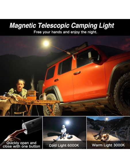 Lámpara de Camping Telescópica Outask Verde Militar 12000mAh