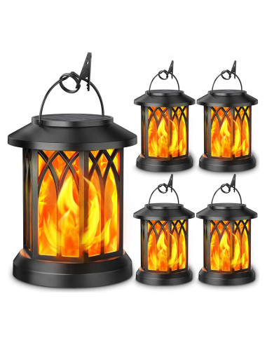 Linternas Solares KOOPER 4 Paquete con Llama Parpadeante