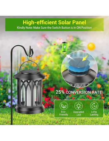 Linternas Solares KOOPER 4 Paquete con Llama Parpadeante