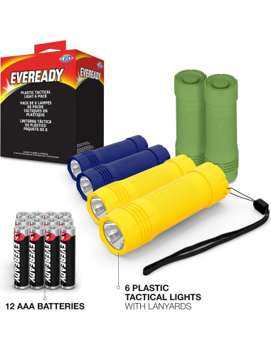 Paquete de 6 Linternas LED Mini Eveready, 85 Lúmenes, Compactas