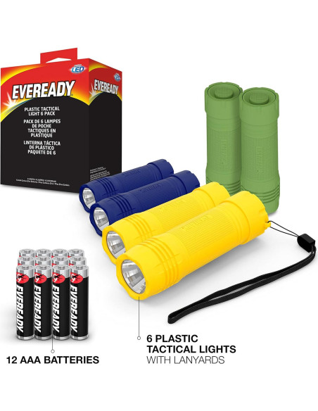 Paquete de 6 Linternas LED Mini Eveready, 85 Lúmenes, Compactas