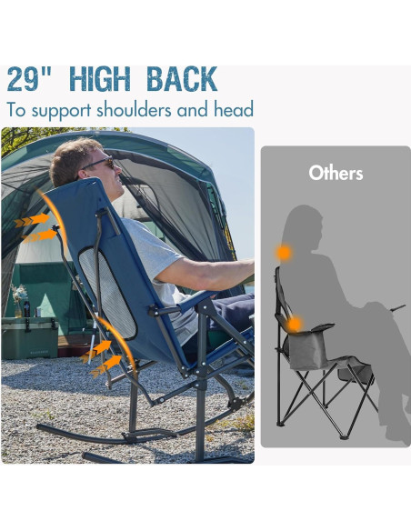 Silla de Camping Plegable Portal Charles con Respaldo Alto