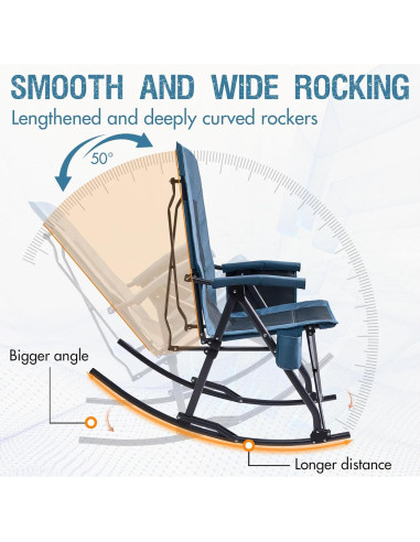 Silla de Camping Plegable Portal Charles con Respaldo Alto