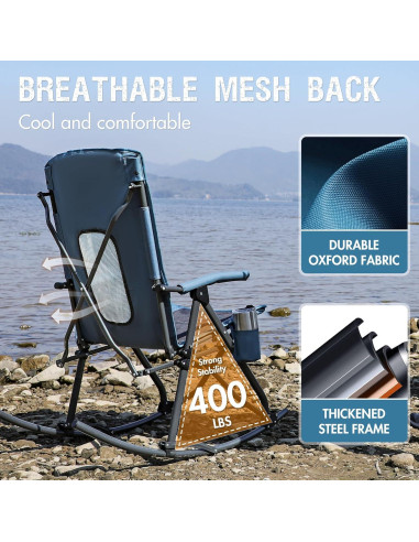 Silla de Camping Plegable Portal Charles con Respaldo Alto
