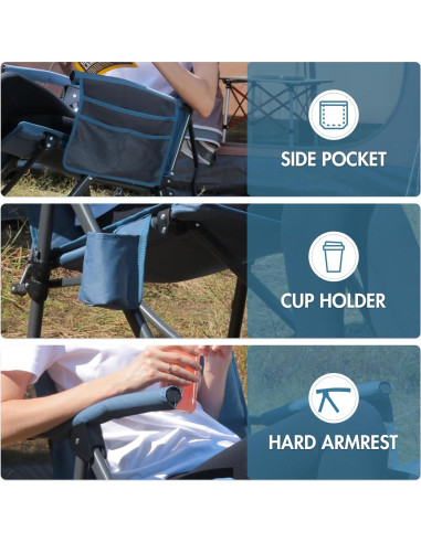 Silla de Camping Plegable Portal Charles con Respaldo Alto