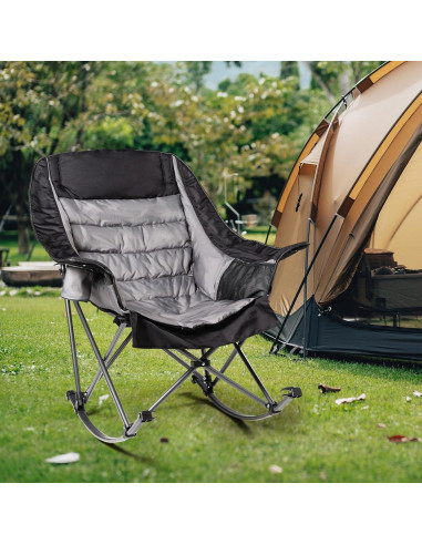 Silla de Camping Mecedora Foristrail Acolchada 181kg Plegable