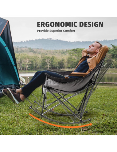 Silla de Camping Mecedora Foristrail Acolchada 181kg Plegable