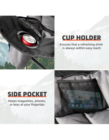 Silla de Camping Mecedora Foristrail Acolchada 181kg Plegable