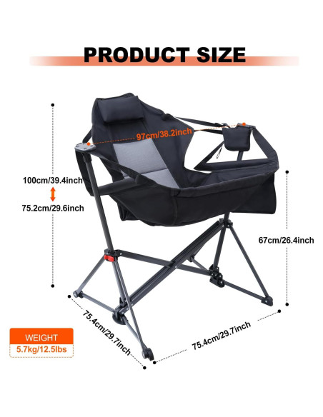 Silla Hamaca Portátil WORKOOT Plegable para Camping y Picnic Silla Hamaca Portátil WORKOOT Plegable para Camping y Picnic