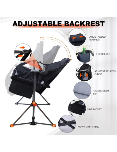 Silla Hamaca Portátil WORKOOT Plegable para Camping y Picnic