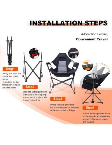 Silla Hamaca Portátil WORKOOT Plegable para Camping y Picnic