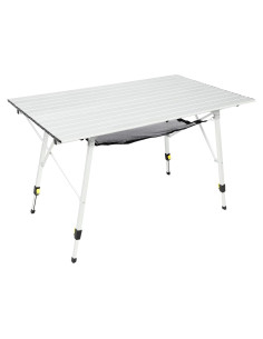 Mesa Camping PORTAL Plegable 120x70 cm Plata con Bolsa