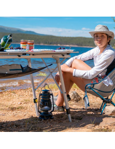 Mesa Camping PORTAL Plegable 120x70 cm Plata con Bolsa 2