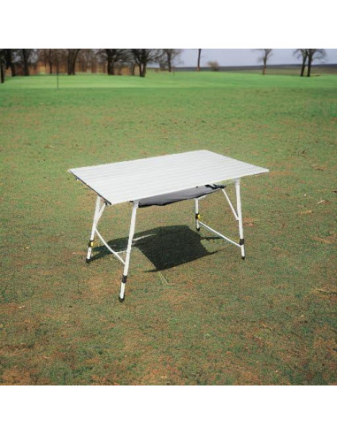 Mesa Camping PORTAL Plegable 120x70 cm Plata con Bolsa