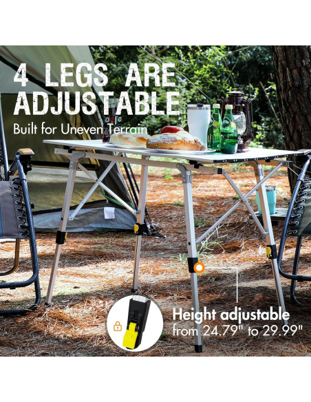 Mesa Camping PORTAL Plegable 120x70 cm Plata con Bolsa