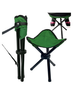 Taburete de Camping Plegable CebraBounze 37 cm Verde 136 kg