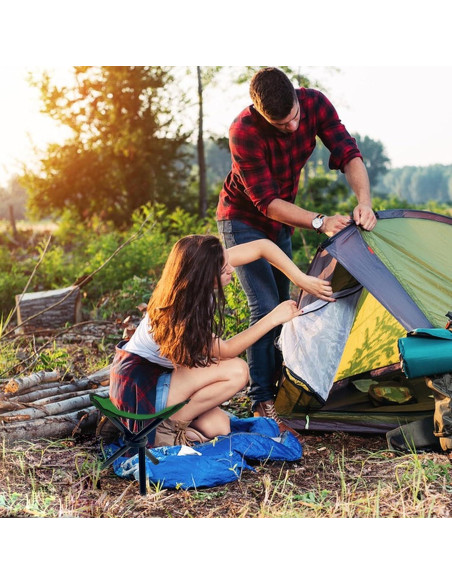 Taburete de Camping Plegable CebraBounze 37 cm Verde 136 kg