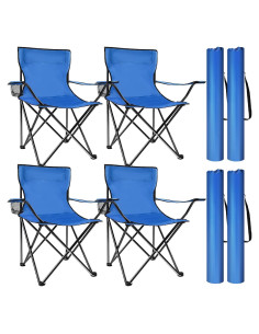 Paquete de 4 Sillas Plegables FairySandy Azul 50x50x80 cm