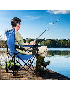 Paquete de 4 Sillas Plegables FairySandy Azul 50x50x80 cm 2