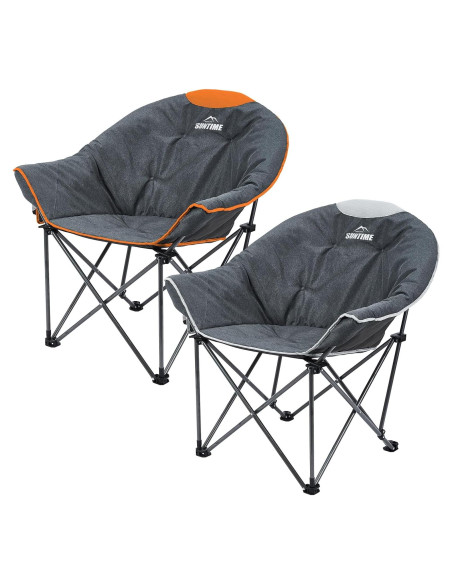 Sillón de Camping Plegable Outdoor Living Suntime Gris Naranja