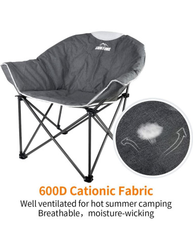 Sillón de Camping Plegable Outdoor Living Suntime Gris Naranja