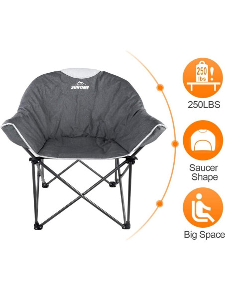 Sillón de Camping Plegable Outdoor Living Suntime Gris Naranja
