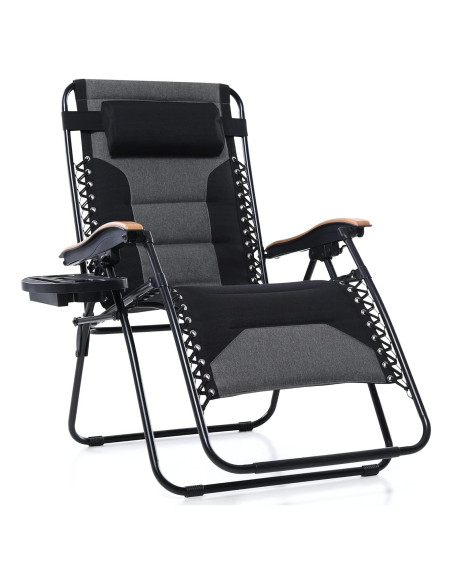 Silla de Gravedad Cero PHI VILLA XXL Reclinable 76cm Negro