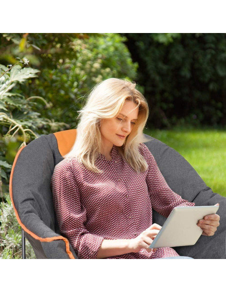 Sillón de Camping Plegable Outdoor Living Suntime Gris Naranja