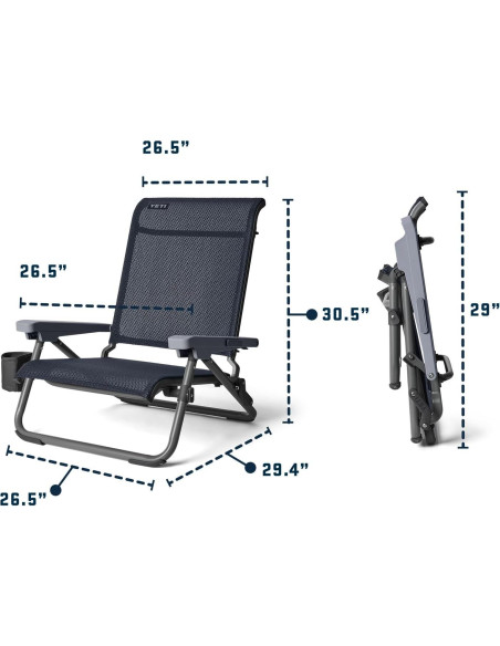 Silla de Playa Plegable YETI Marino, Resistente a UV, Soporta 159 kg