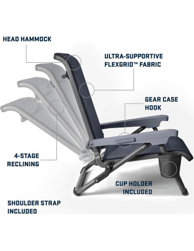 Silla de Playa Plegable YETI Marino, Resistente a UV, Soporta 159 kg