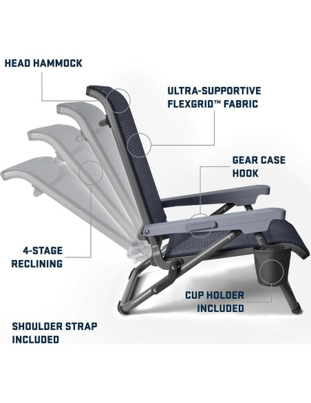 Silla de Playa Plegable YETI Marino, Resistente a UV, Soporta 159 kg