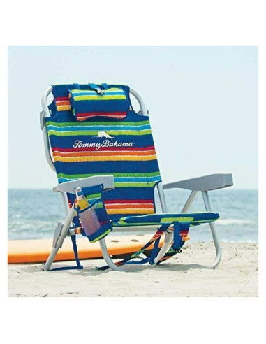 Silla de Playa Tommy Bahama Rayas Plegable 5 Posiciones 136 kg