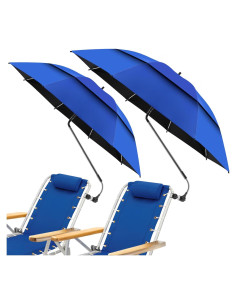 Paquete de 2 Sombrillas de Playa UPF50+ con Abrazadera Azul