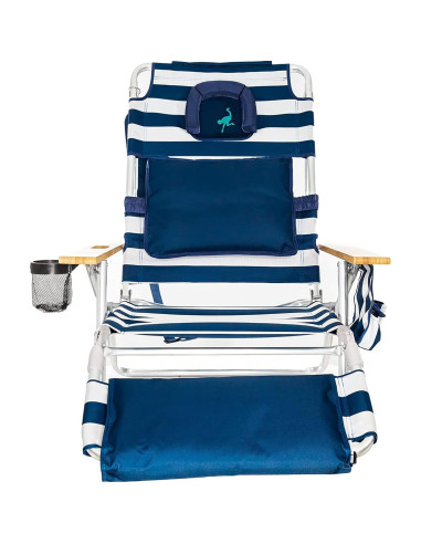 Silla de Playa Reclinable Ostrich Deluxe 3N1 Rayas Azules