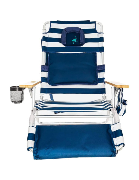 Silla de Playa Reclinable Ostrich Deluxe 3N1 Rayas Azules