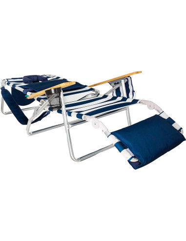 Silla de Playa Reclinable Ostrich Deluxe 3N1 Rayas Azules