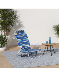 Silla de Playa Plegable Yestomo con Almohada y Bolsa Enfriadora 2