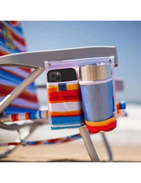 Silla de Playa Mochila Tommy Bahama Bahama 5 Posiciones Rojo/Azul