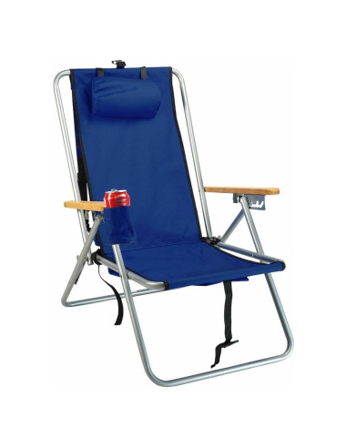 Silla de Playa Plegable Rio Brands 4 Posiciones Azul Marino