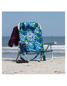 Silla de Playa Tommy Bahama 5 Posiciones Azul con Bolsa Aislada
