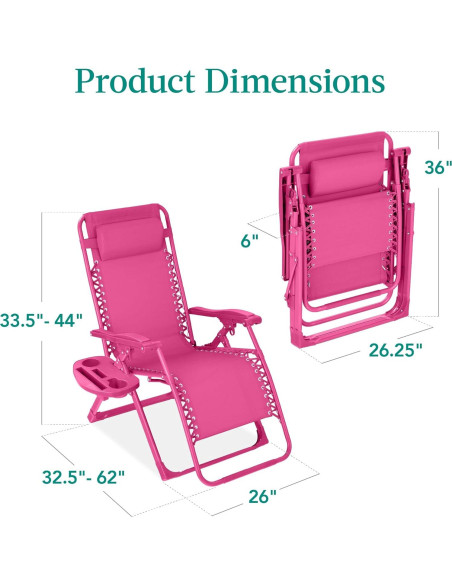 Silla de Patio Plegable Mejor Opción Productos Rosa Brillante