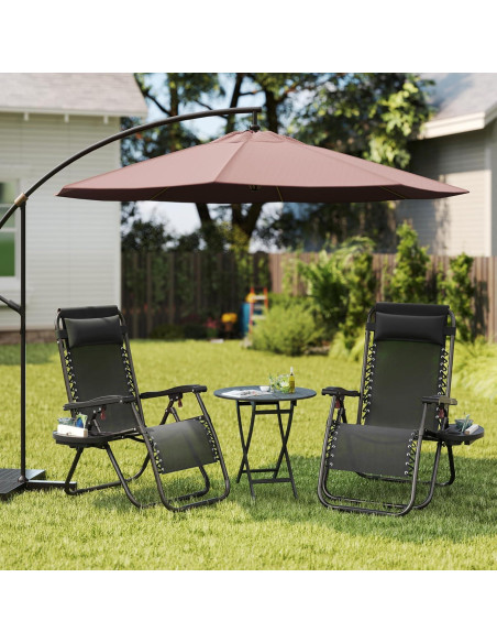 Sillas de Lounge Plegables Yaheetech Gravedad Cero con Cojines - Juego de 2