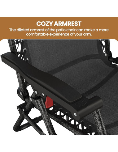 Sillas de Lounge Plegables Yaheetech Gravedad Cero con Cojines - Juego de 2