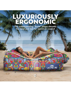 Sofá Inflable Chillbo Flap N Nap - Reposapiés Psicodélico 60s 2